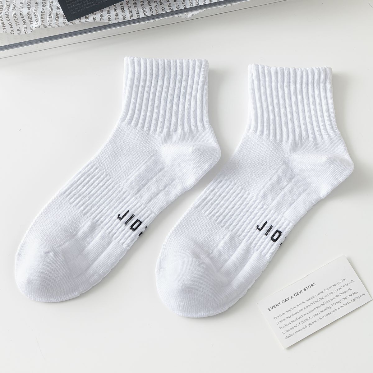 Calcetines gruesos de felpa para hombre - Tubo deportivo blanco - ¡Adiós al frío!