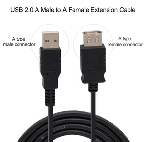 UL2725 siyah USB 2.0 fiş jak kablosu 1M 2M PVC ceketli erkek kadın uzatma yazıcı kamera bilgisayar için örgü ile korumalı - Product Image 2