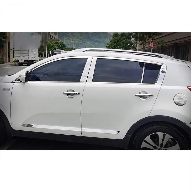 Kia sportage 2010 2011 2012 2013 20142015アクセサリー自動車スタイルキット保護用ステンレス鋼車窓トリム装飾