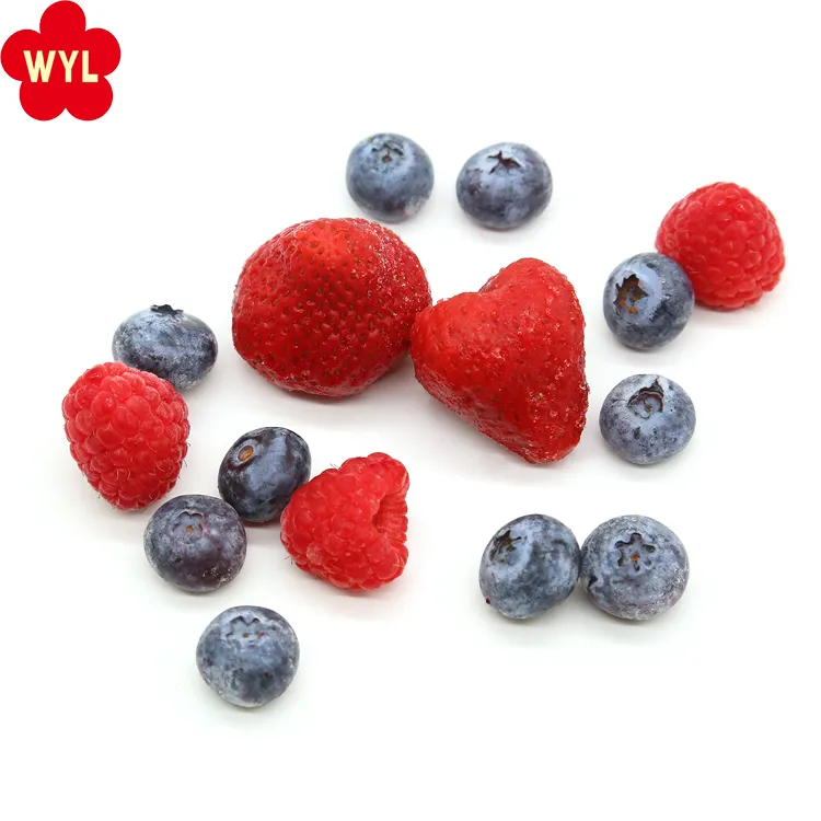 Nouveau mélange de fruits surgelés de chine IQF, y compris blackberry, raspberry, fraise, myrtille pour la vente au détail