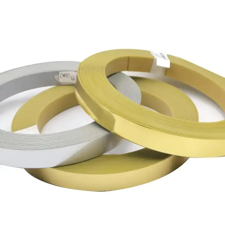 Accesorios para muebles película dorada cinta de bandas de borde de PVC