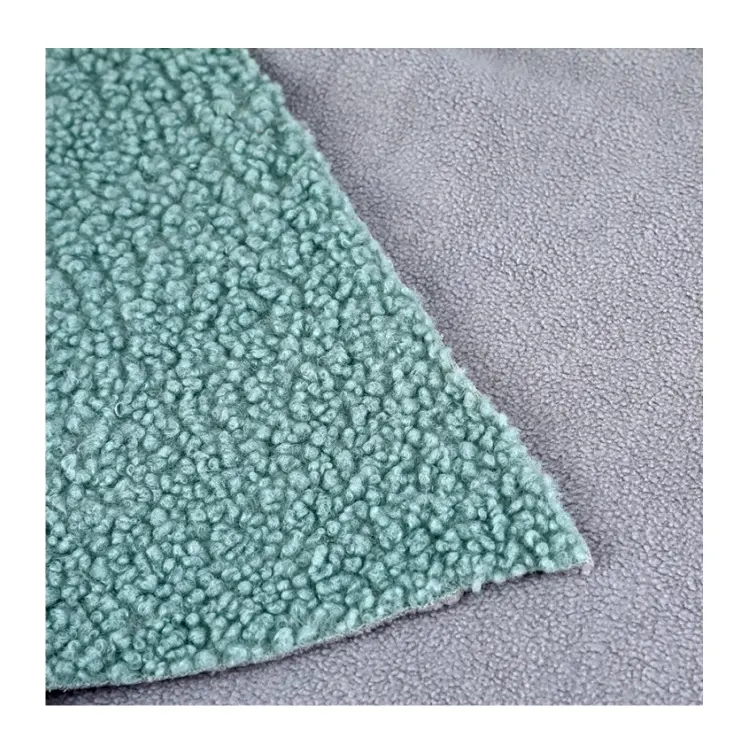 Fabrication personnalisée de tissu polaire Sherpa collé très chaud en tricot uni 100% polyester 400gsm