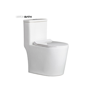 ORTONBATH sifon Jet sifonlu tuvalet uzatılmış tek parça kase çift 1.1/1.28 GPF ve yavaş yumuşak yakın koltuk INODOROS - Product Image 1