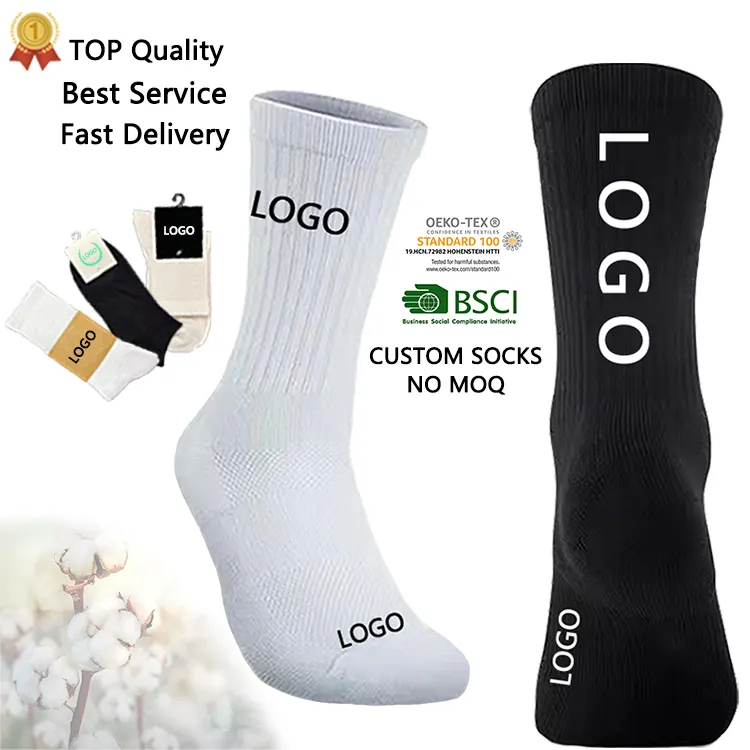 Китайские производители, персонализированные мужские эко-спортивные модные носки с логотипом на заказ, бамбуковые хлопковые носки