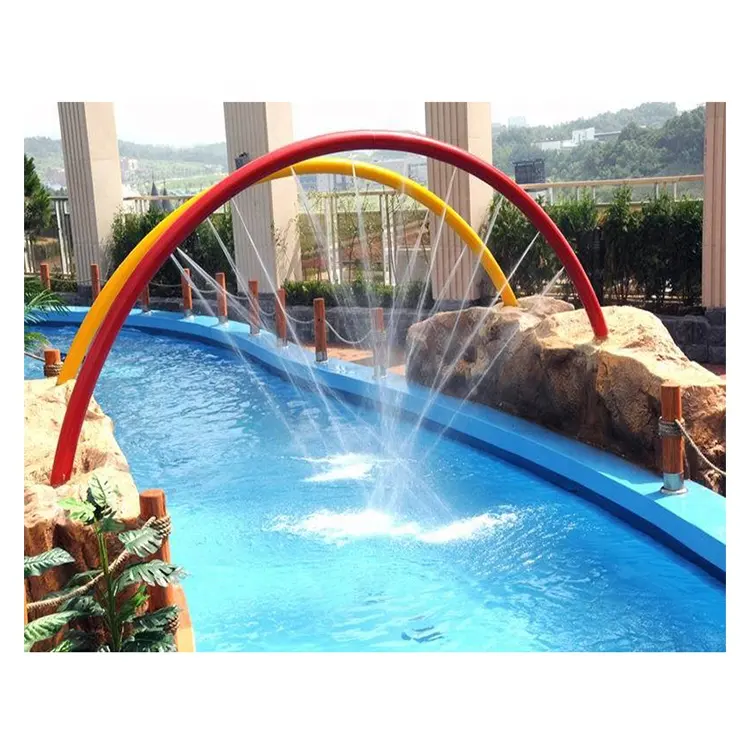 الحديقة المائية لعب الاطفال قوس قزح جسر سبا حمام سباحة في الهواء الطلق معدات اللعب المياه