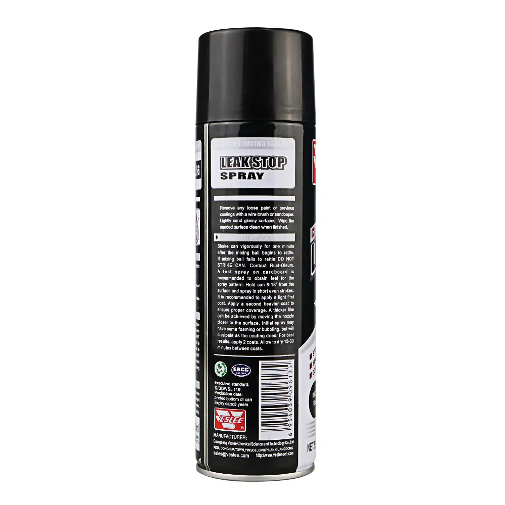 Poderoso parar vazamento revestimento pintura preto branco impermeável selante spray