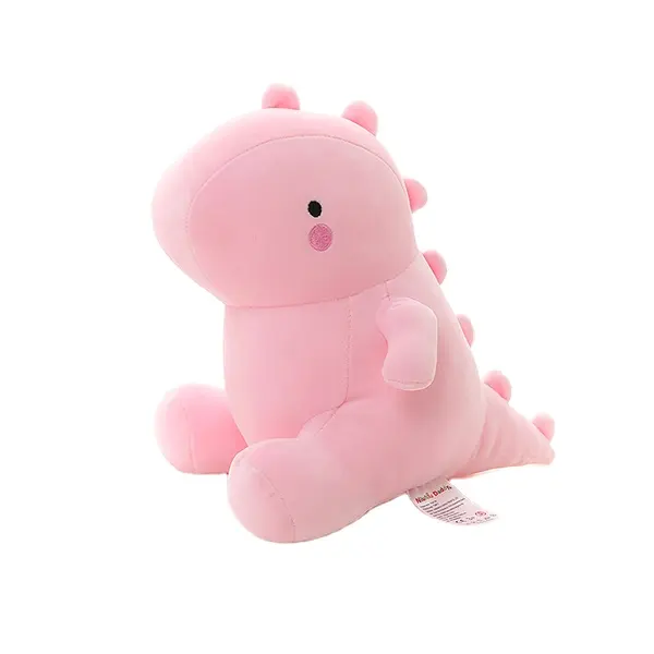 Niuniu Daddy-peluche Kawaii de tela suave rosa para niños, juguete de dinosaurio gordo