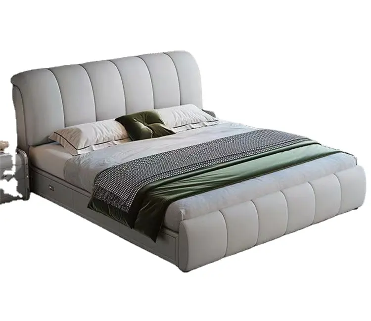 Concurrerende Prijs Artistieke Stijl Bed Premium Leer Stof Bed Voor Home Living