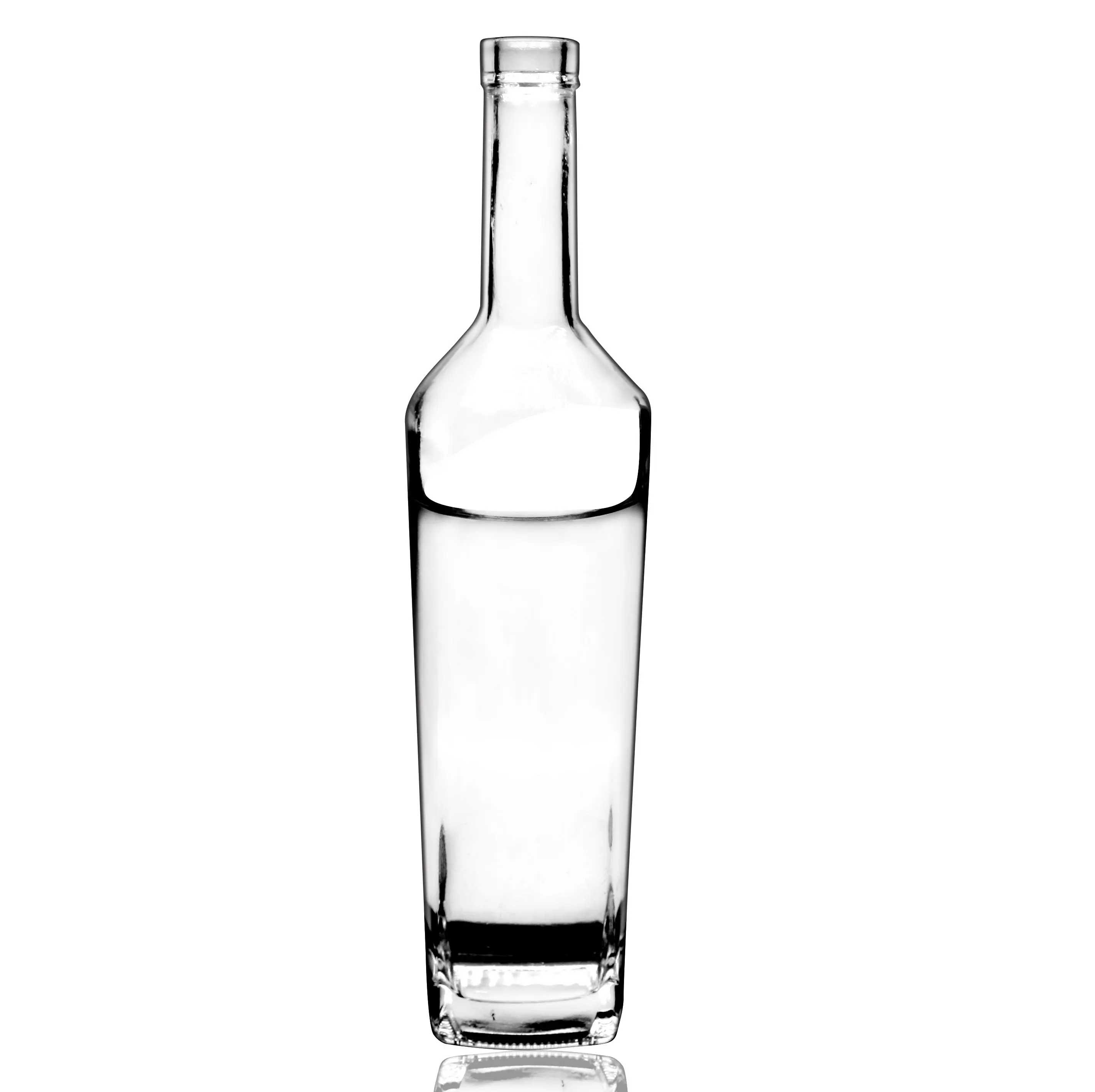 Großhandel leer 375ml 500ml 750ml Wodka Klarglas flasche für Whisky Schnaps Wein