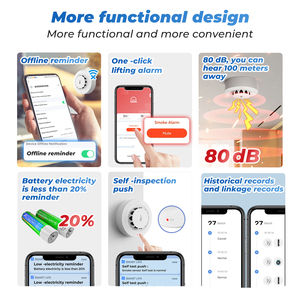 Nuevo lanzamiento Tuya Smart Life APP Control WIFI Sensor de humedad de temperatura de humo alimentado por batería AAA - Product Image 6