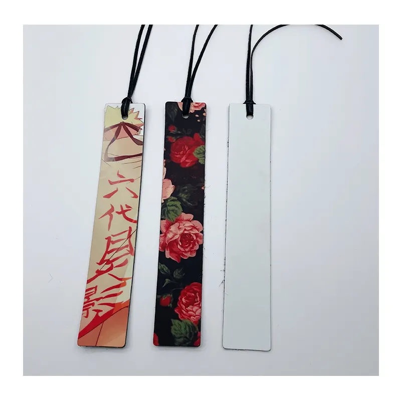 New Products 2024 Sublimation Blanks PU Leather Bookmarks With Tassels
