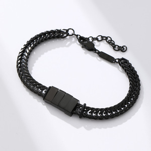 Özel moda Charm titanyum çelik bilezik erkekler için basit eşleştirme tasarımı ile dayanıklı malzeme renk solmaz - Product Image 4