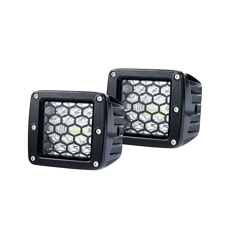 Meshy Design Car Work Light 3 pouces Cube pare-chocs lumières ambre blanc DRL 48W projecteur pour voitures tout-terrain LED conduite lumière