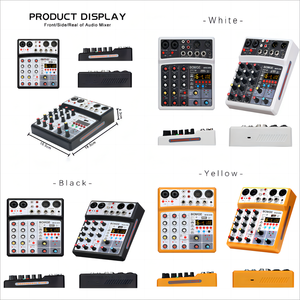 オーディオミキサー4チャンネルミニミキサーUSB付きホームスタジオ録音用 - Product Image 2