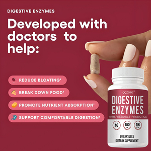 OEM Adult Digestive Enzymes Multiple Organic Prebiotics and Probiotics for Healthy <strong>Intestines</strong> and Digestion - Product Image 4