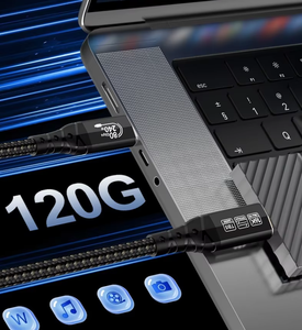 厂家批发USB3.1 Gen2 80Gbps USB C 5A 240W快速充电弯头90度16k视频USB 5 1.2M C 3A快速充电 - Product Image 5