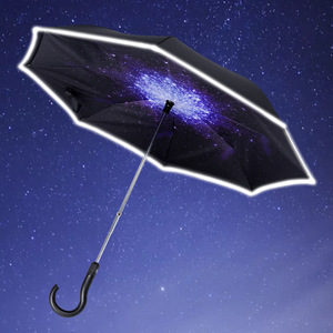 双层顶篷C型手柄防风反向倒置可逆伞 - Product Image 2