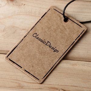 Cuerda de cuerda gratis, diseño negro personalizado, etiqueta reciclada con logotipo, etiqueta colgante de papel recubierto, etiquetas colgantes para ropa con logotipo propio - Product Image 3