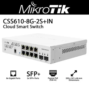 Originale nuovo Mikrotik CSS610-8G-2S + <span class=keywords><strong>IN</strong></span> interruttore di rete 8 porte gigabit sfp 10g rj45 css610 8g 2s <span class=keywords><strong>in</strong></span>