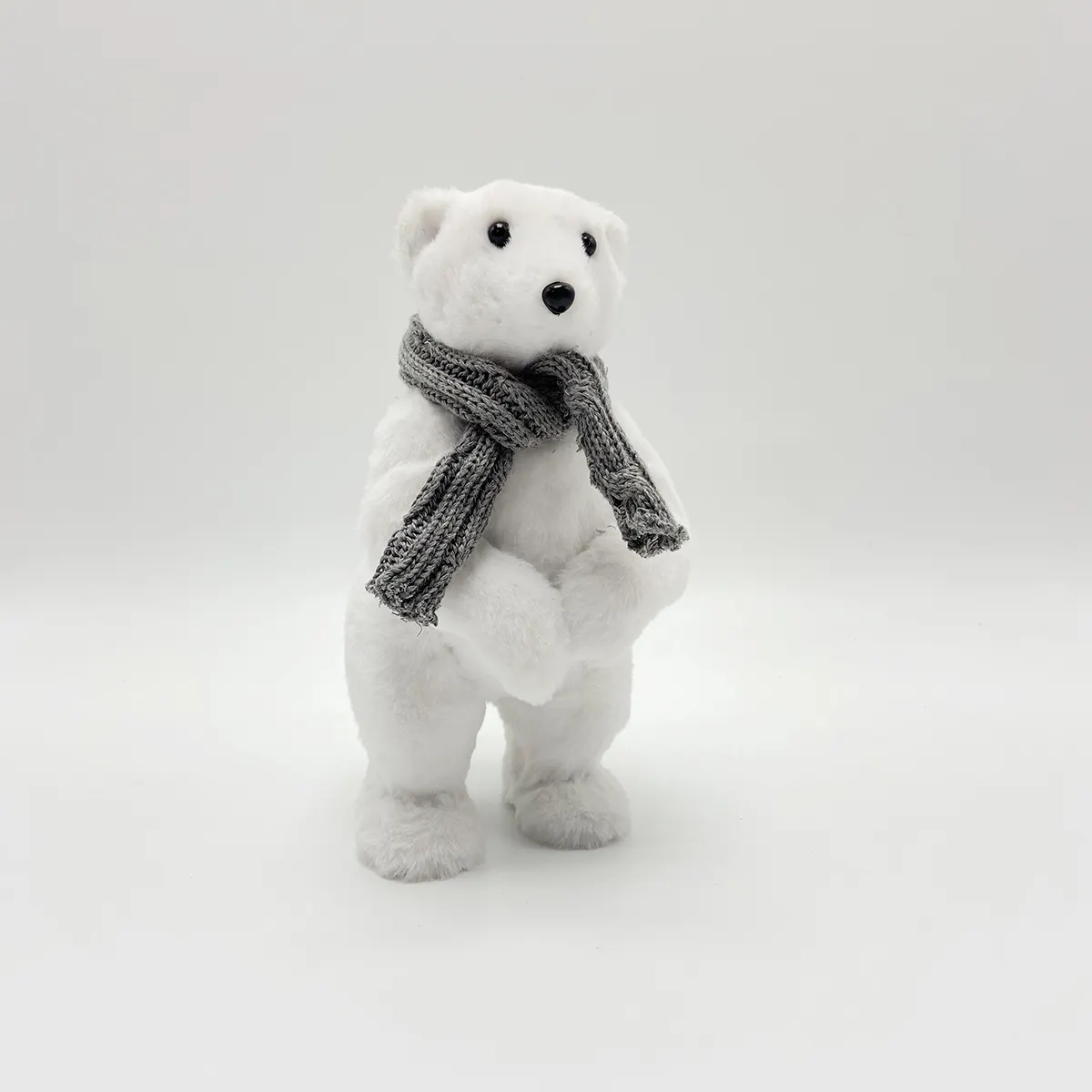 Oso Blanco personalizado para decoración de Navidad, artesanía hecha a mano, tela de 9 pulgadas, oso polar de felpa, decoración de Navidad