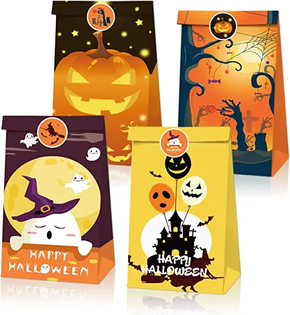 Großhandel Fabrik preis Halloween Goodies Halloween Papier Geschenkt üten Party Dekoration Kürbis Halloween Papiertüte