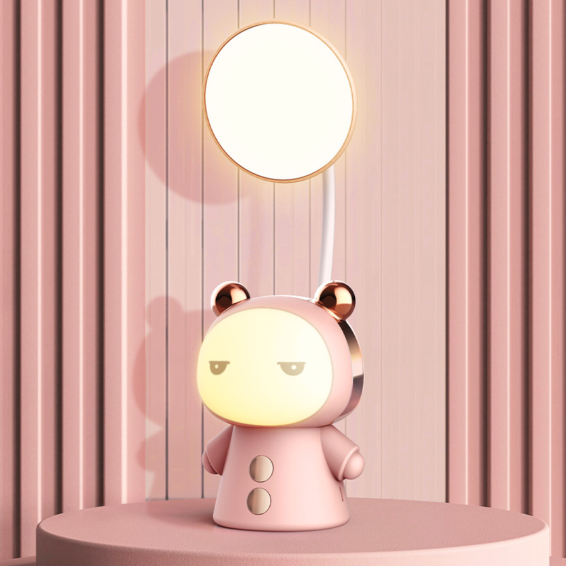 Lampe de table de la poupée 006 chanceux -- rose