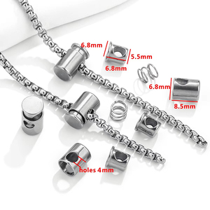 Resorte elástico de acero inoxidable, cierre de empuje y tracción, cierres ajustables, cadena de joyería DIY, fabricación de botones de posicionamiento, 5 uds. - Product Image 6
