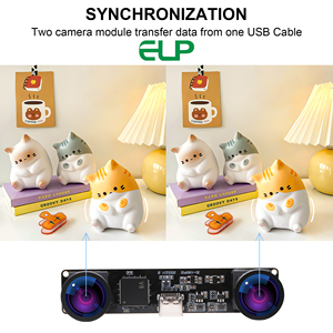 ELP 4MP çift Lens senkronizasyon USB kamera geniş açı 120 derece 1080P 60fps 3D Stereo dürbün USB kamera modülü bilgisayar için - Product Image 2
