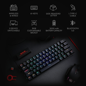 K530 Wireless Bt 5.0 Dual Mode Macro <strong>Programming</strong> Game <strong>Mechanical</strong> <strong>Keyboard</strong> for PC Tablet Cell Phone - Product Image 3
