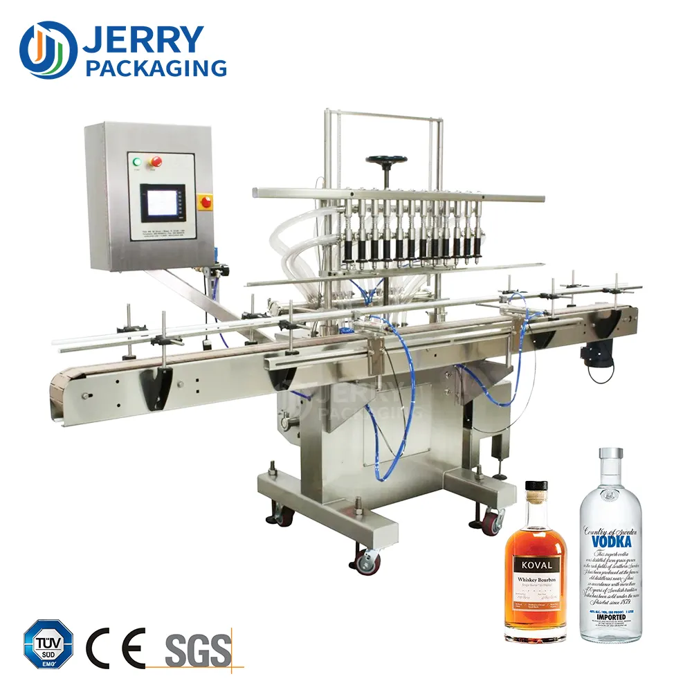 Máquina de enchimento de líquido linear, máquina completa automática de enchimento de suco de soja com pressão e garrafa de vodka