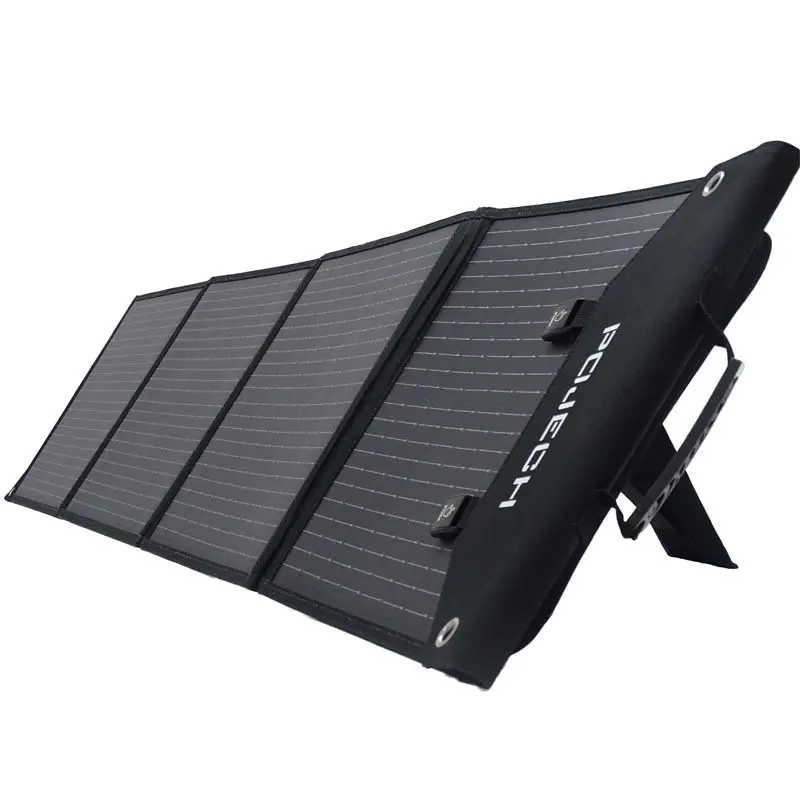 Solarpanel Faltbar 100w 접이식 태양 전지 패널 키트 야외 캠핑을위한 접이식 태양 전지 패널 블랙 단결정 셀 100W CN;GUA
