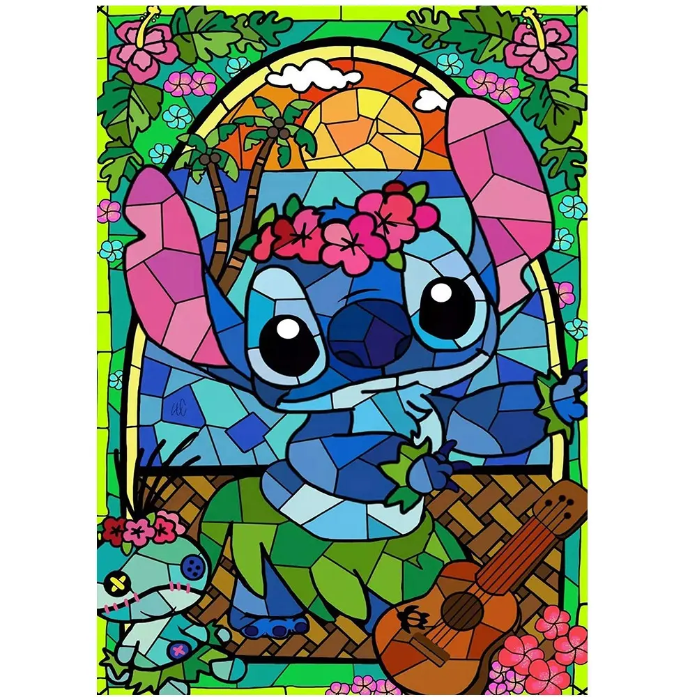Commercio all'ingrosso Cartoon Stitch 5D pittura diamante trapano completo kit croce mosaico fai da te strass decorazioni per la casa pittura murale camera da letto