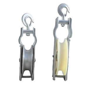 Gancho de polea de tracción de cable de polea única de grado industrial Rodillo de encordado aéreo OEM personalizable para encordar Conductor de cable - Product Image 1