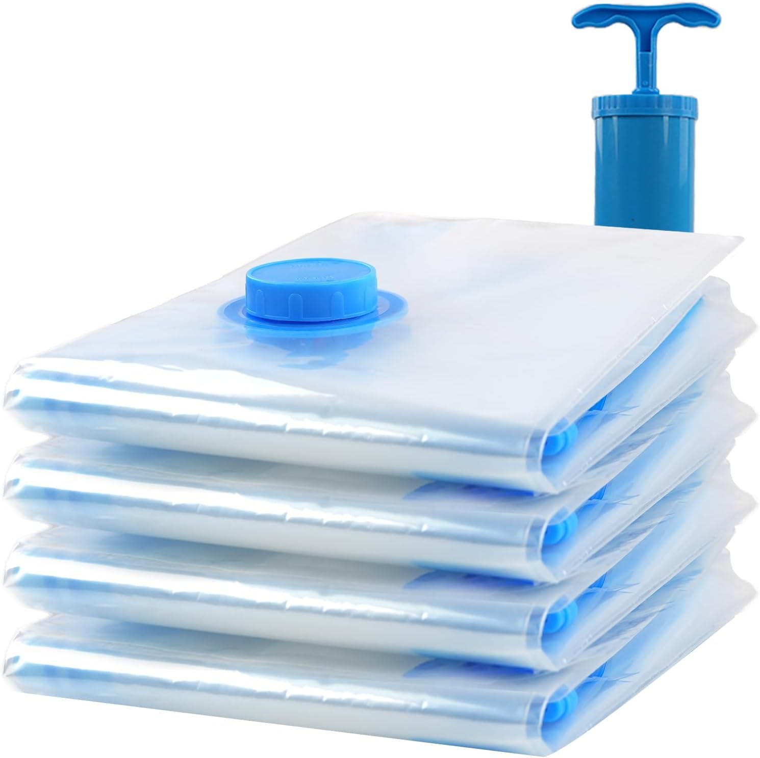 Blue zipper Clear Bag