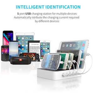 5-Port-Ladestation mit mehreren elektrischen Ladestationen Desktop Smart Portable 5-in-1-Ladestationsdock