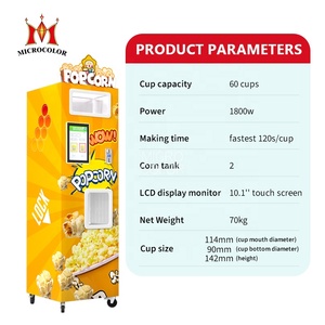 Tự dịch vụ màn hình cảm ứng tự động hương vị bỏng ngô Máy bán hàng tự động thương mại thức ăn nhanh bỏng ngô Máy bán hàng tự động - Product Image 3