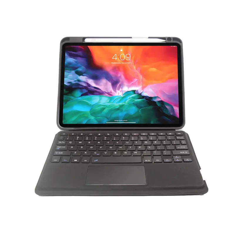 Fabrika doğrudan tedarik PU deri Pad 11 Tablet tam koruma kapağı için kablosuz klavye durumda