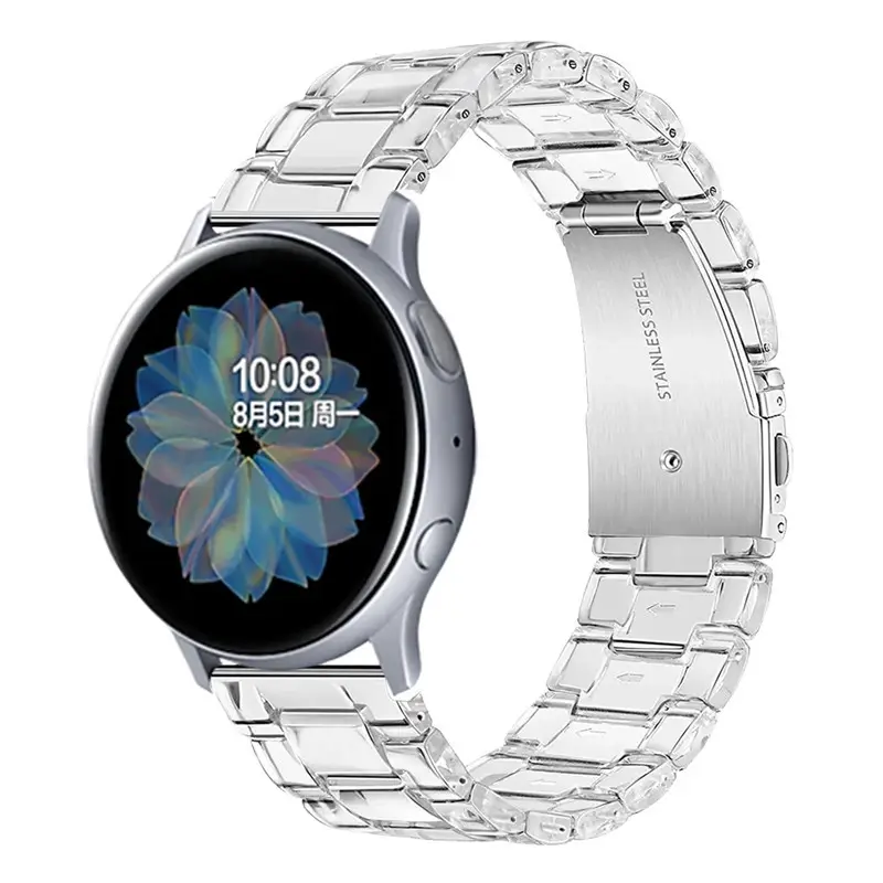 Banda de reloj de resina a precio de fábrica para Samsung Galaxy Watch 3 4 5 6 Pro Active 2 20mm 22mm pulsera de moda de liberación rápida