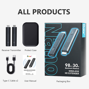 Wireless 4K <strong>Decoding</strong> 1080P <strong>Output</strong> for Video and Audio Streaming to Monitor From Laptop/PC/TV Box/Projector Wireless Transmitter