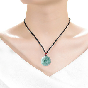 Doğal Jadeite mavi su sekiz trigram kolye High-end erkek ve kadın takı yeşim toptan HJ79 - Product Image 5