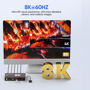 便携式双向USB3.0 DP1.4 8K 4K144Hz 4K60Hz显示端口KVM切换器DP KVM切换器