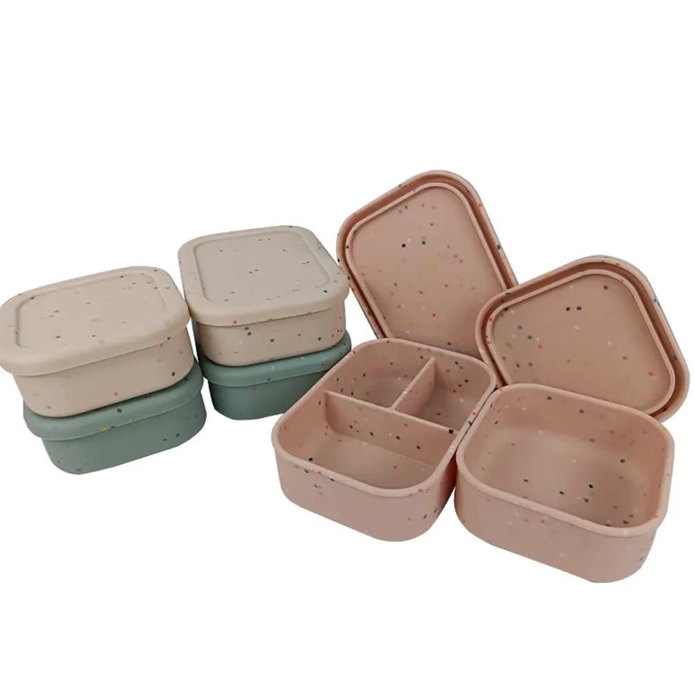 Fiambrera de silicona sin Bpa con aislamiento portátil, caja Bento de silicona con calefacción escolar para niños a prueba de fugas para niños