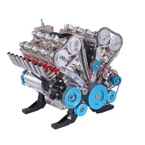 TECHING V8 Metal motor 1/3 DIY motor mekanik Model bilim deney fizik stokta eğitici oyuncak hediye - Product Image 4