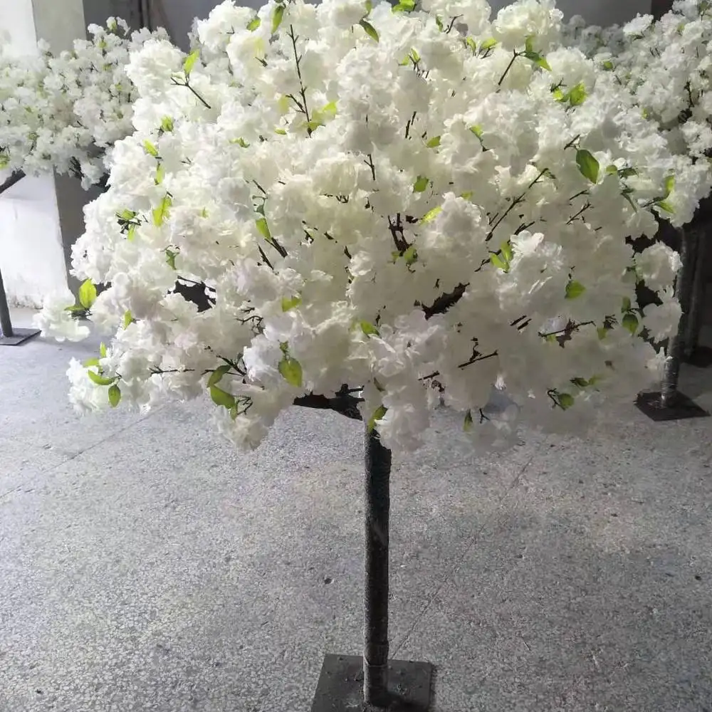 Décoration de mariage d'intérieur rose blanc violet fleur sakura faux arbres grande fleur de cerisier artificielle extérieure à vendre