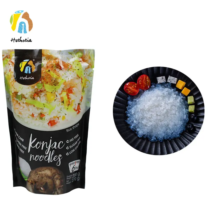 Konjac-arroz instantáneo listo para comer con bajo contenido calórico, sin keto, para adelgazar
