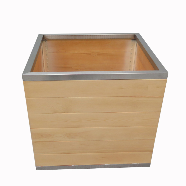 Decorative Public Garden Furniture Square Flower Pots Customized Solid Wood Planters Manufacturer