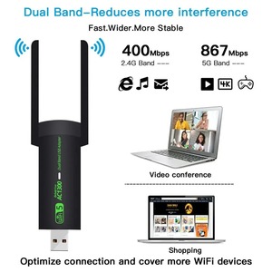 USB3.0双频1300Mbps无线适配器蓝牙4.2台式/笔记本电脑外部网卡接收器/发射器 - Product Image 2