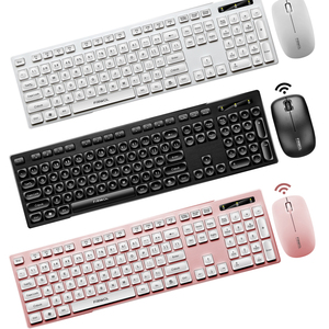 Combinación de teclado y ratón inalámbricos de tamaño completo de 2,4G Operación mecánica para computadora/computadora portátil/Windows/Mac con bastante clic - Product Image 1