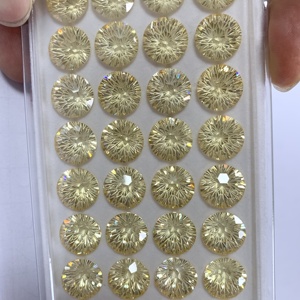 Wuzhou yeni koleksiyon gevşek renkli CZ yuvarlak çiçek havai fişek kesim 8mm 10mm 12mm 16mm kübik zirkonya taşlar takı yapımı için - Product Image 4