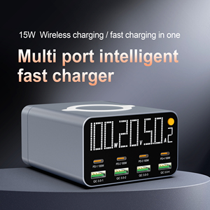 Yeni PD + QC 120W şarj 8 port çok şarj istasyonu kablosuz dijital ekran iPhone dizüstü Tablet Android telefonlar için pedleri - Product Image 4